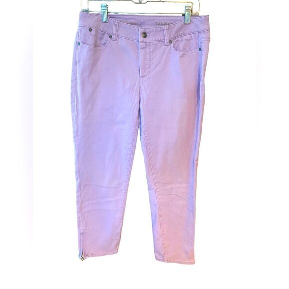 Talbots Sz 6 Lilac Purple Crop Zipper Ankle Denim Jeans Pants - Picture 1 of 6